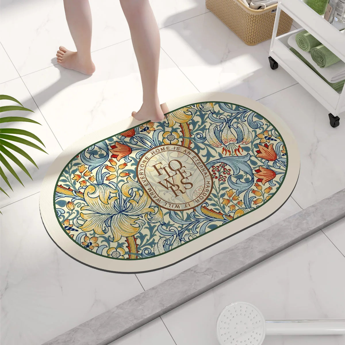 Petit tapis de bain ovale