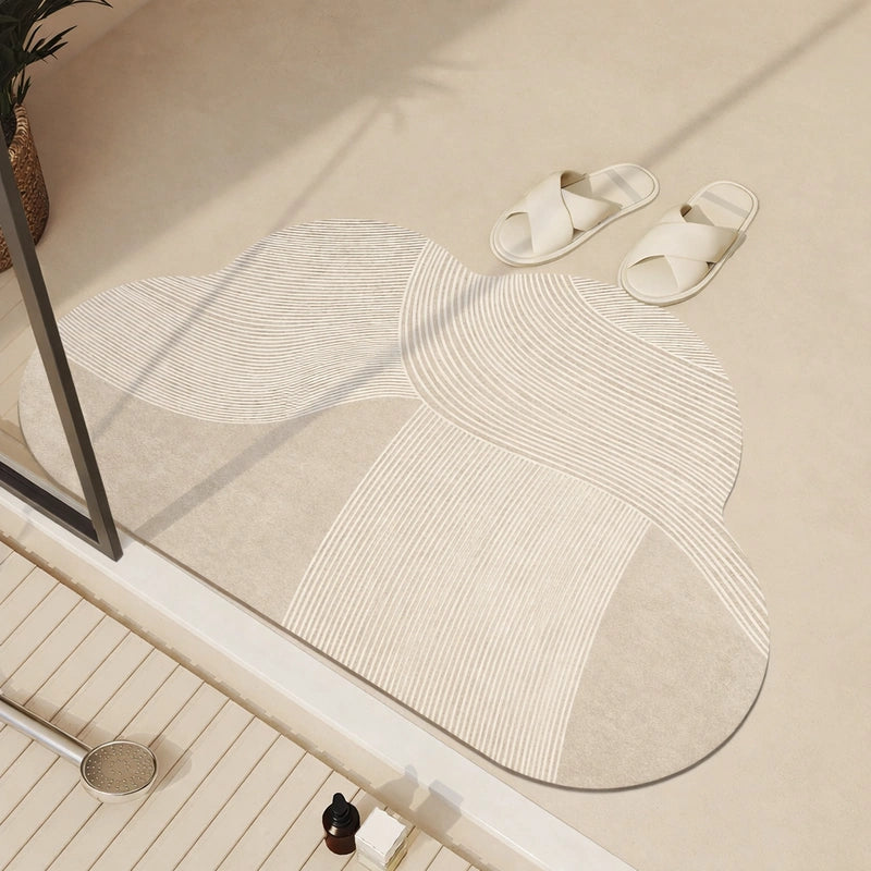 Tapis diatomite absorbant nuage beige