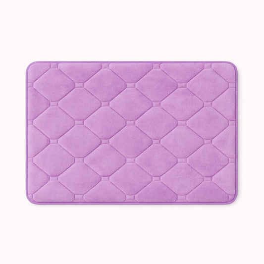 Tapis de bain à carreaux violet