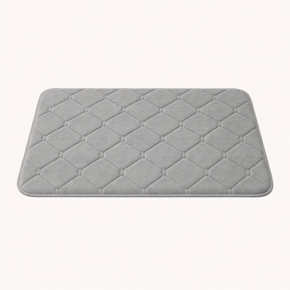 tapis de bain à carreaux gris