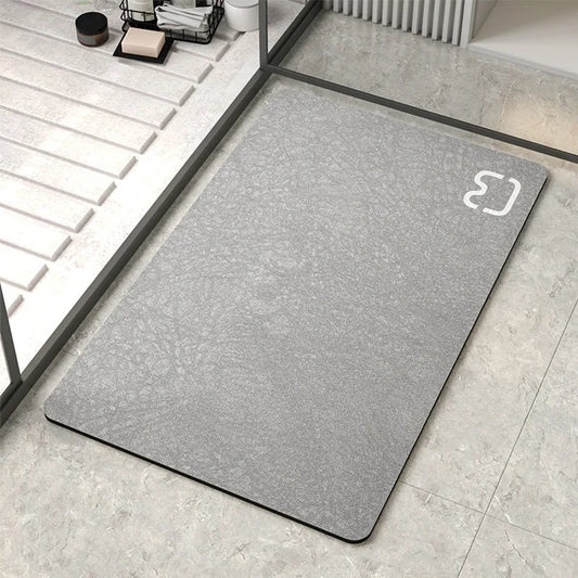Tapis de bain antidérapant absorbant gris