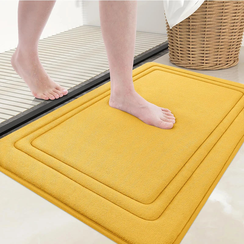 Tapis de bain jaune antidérapant