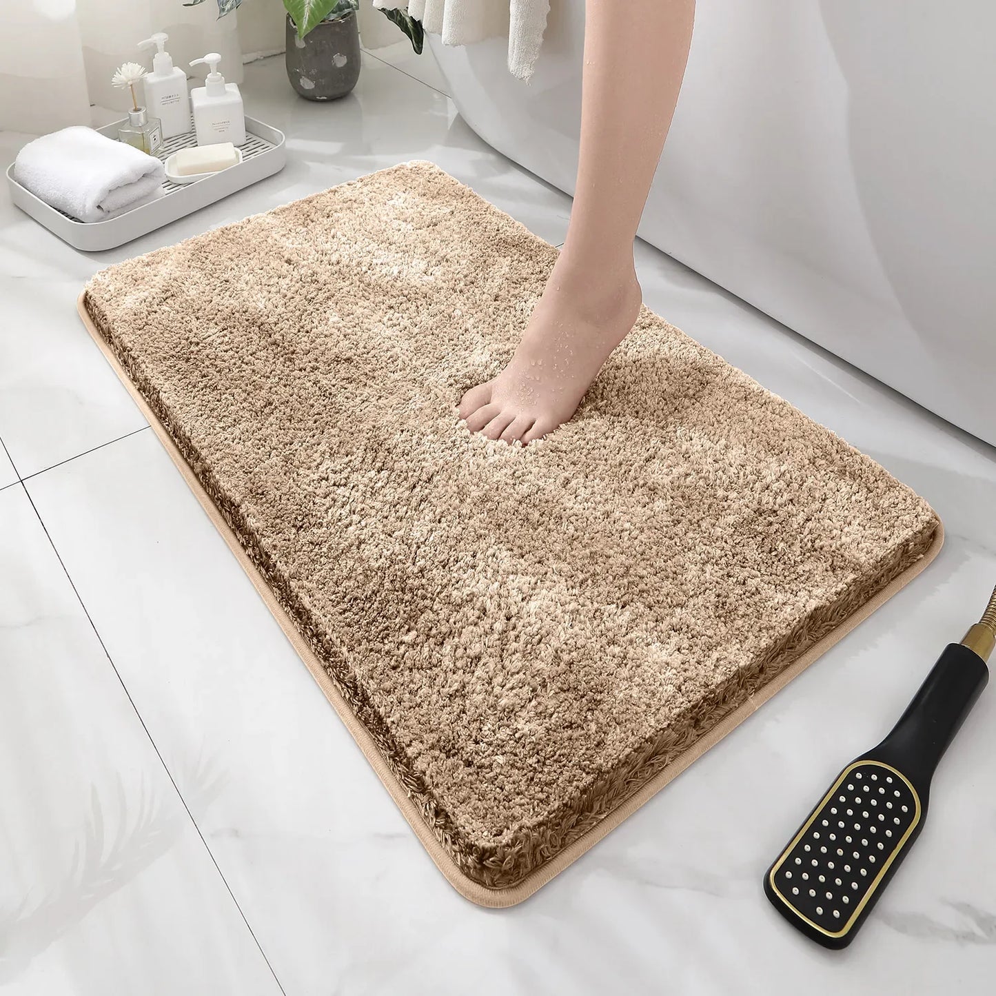 Tapis de baignoire beige
