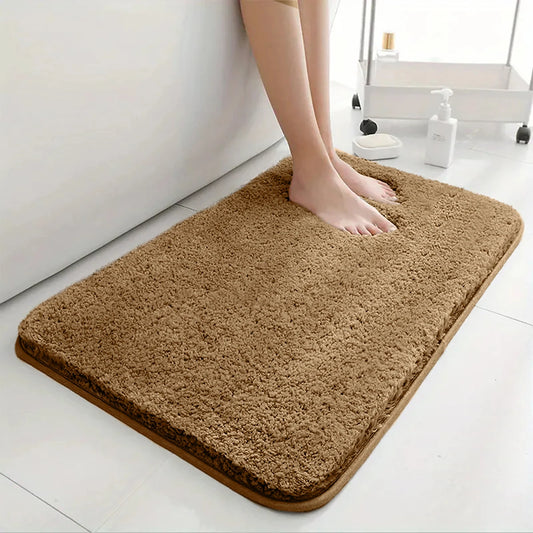 Tapis de salle de bain 120 cm doux marron