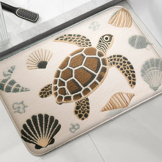 Tapis de bain marron la tortue