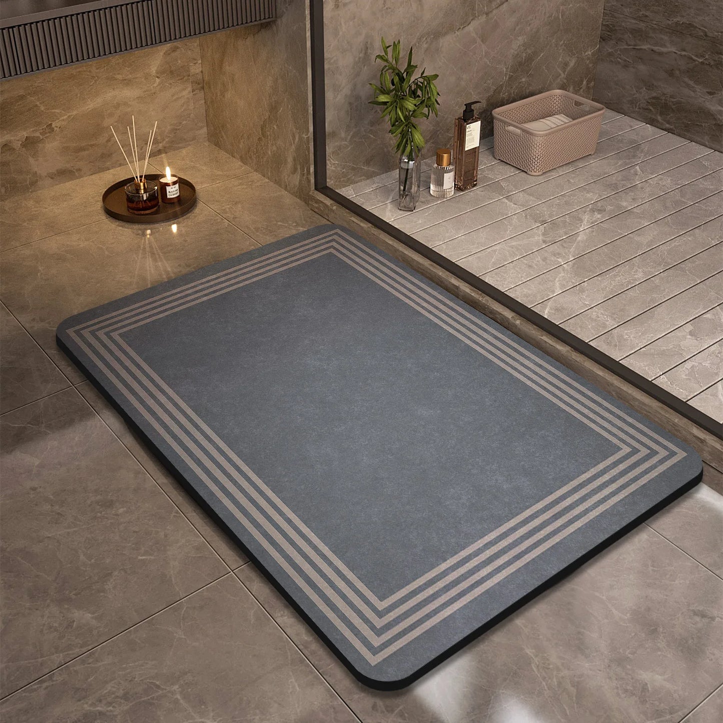 Tapis de bain 60x90 antidérapant marron