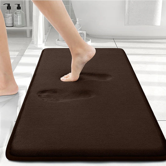 Tapis de salle de bain marron