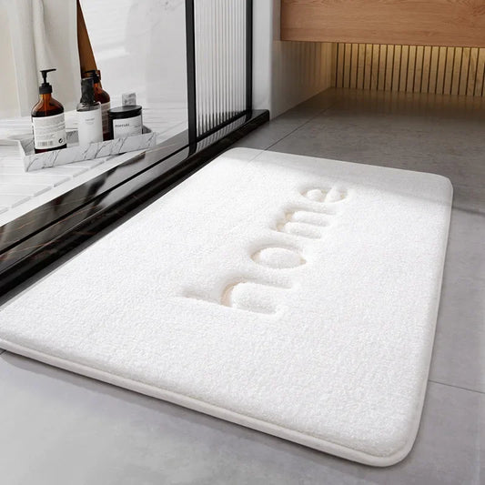 Tapis de salle de bain 120 cm moelleux blanc