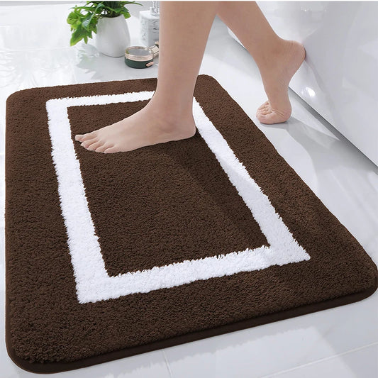 Tapis de bain marron absorbant
