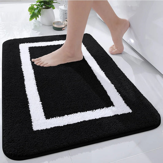 Tapis de bain noir antibactérien