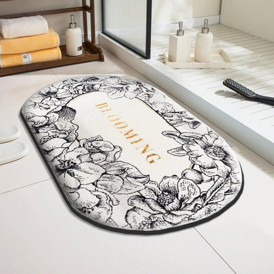 Petit tapis de bain ovale moelleux