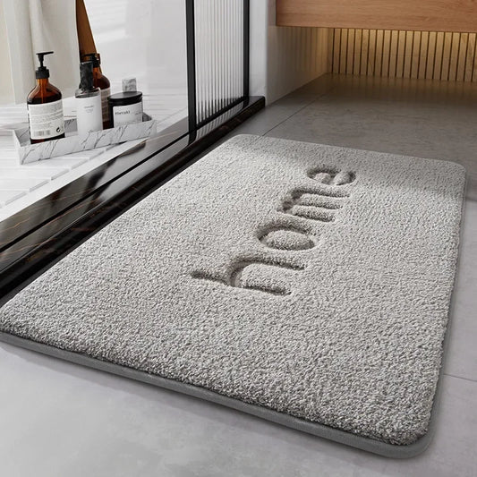 Tapis de salle de bain 120 cm moelleux gris