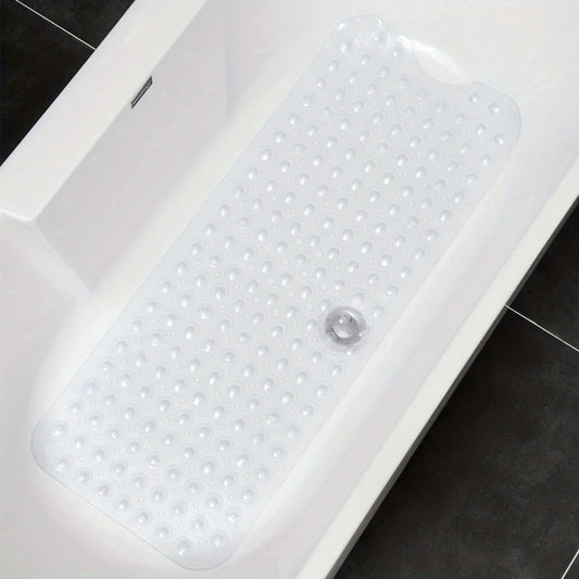 Tapis de bain long antidérapant a ventouse transparent