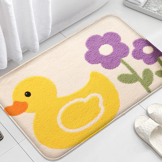 Tapis de bain jaune canard