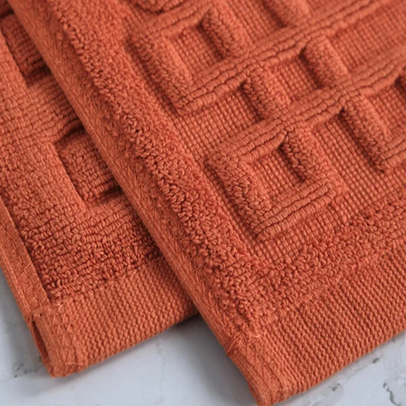 Tapis de bain en coton style contemporain orange