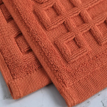 Tapis de bain en coton style contemporain orange