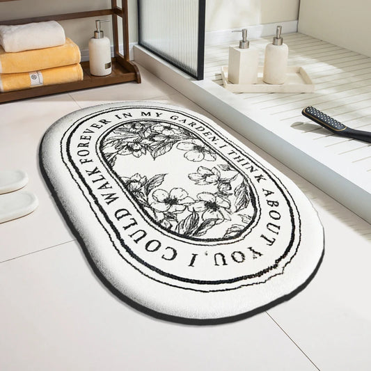 Tapis de bain blanc garden