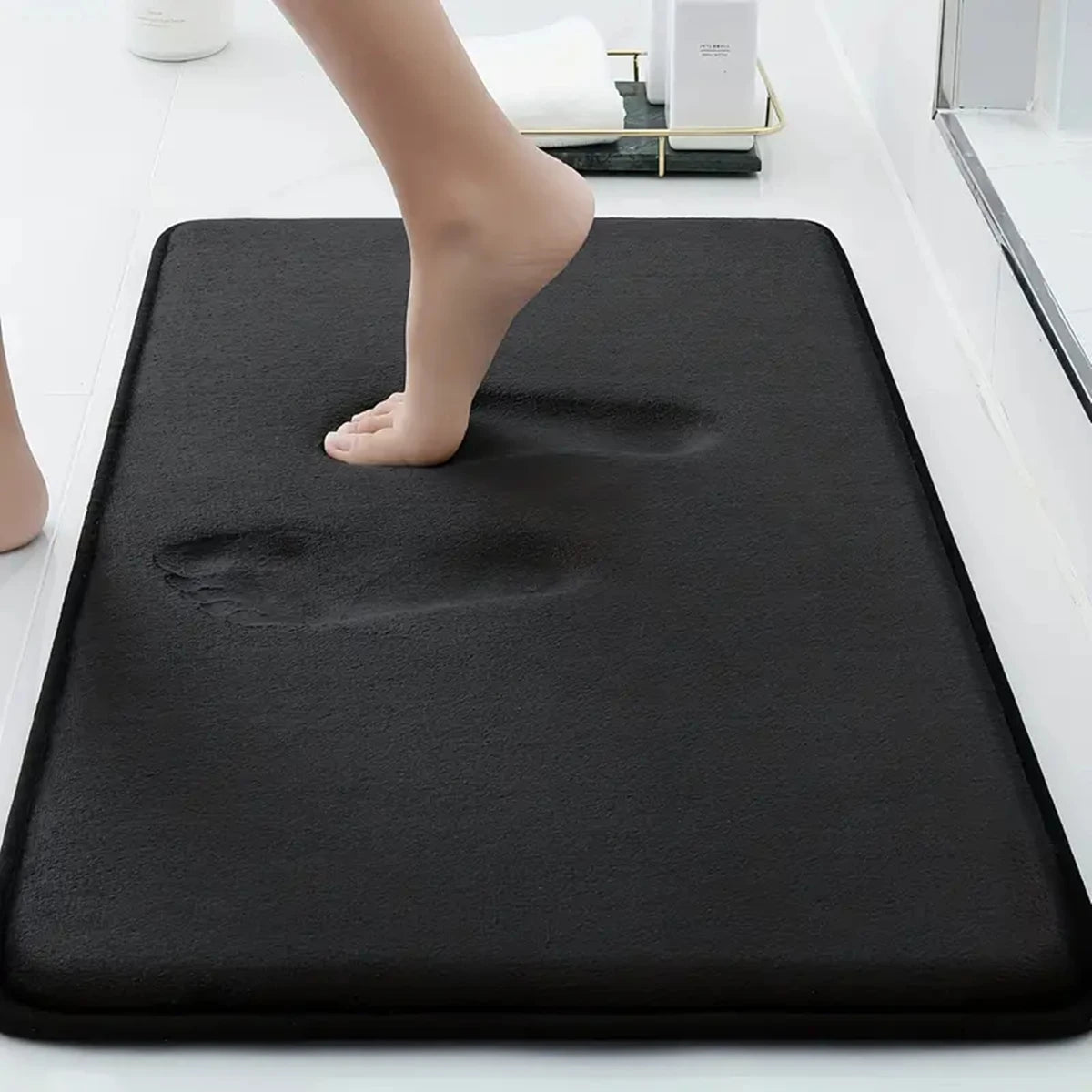 Tapis de douche absorbant noir