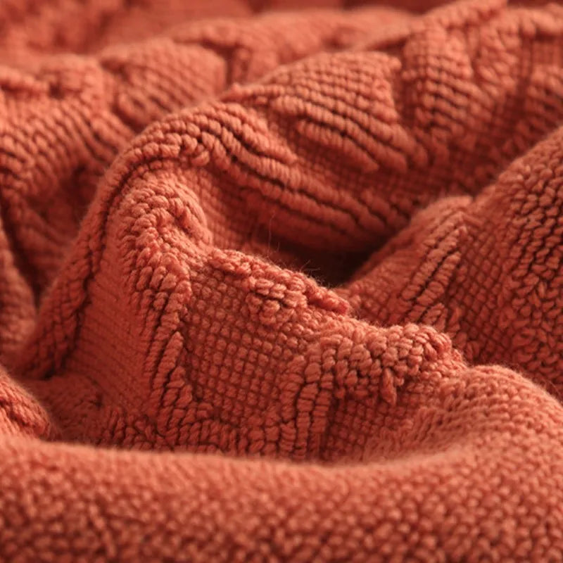 Tapis de bain en coton style contemporain orange