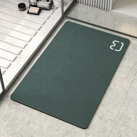 Tapis de bain antidérapant absorbant vert