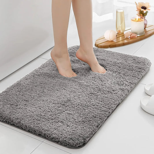 Tapis de salle de bain 120 cm doux gris