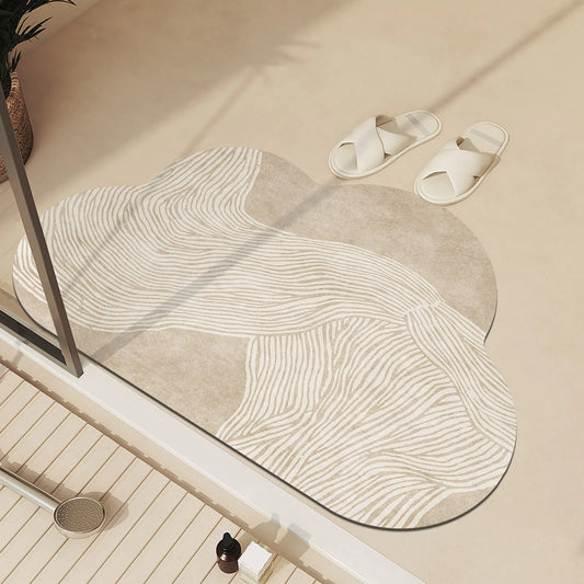 Tapis diatomite nuage antidérapant beige