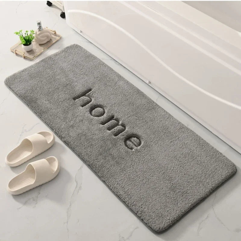 Tapis de salle de bain 120 cm moelleux gris