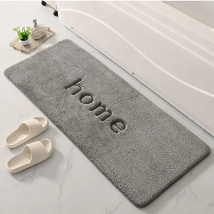 Tapis de salle de bain 120 cm moelleux gris