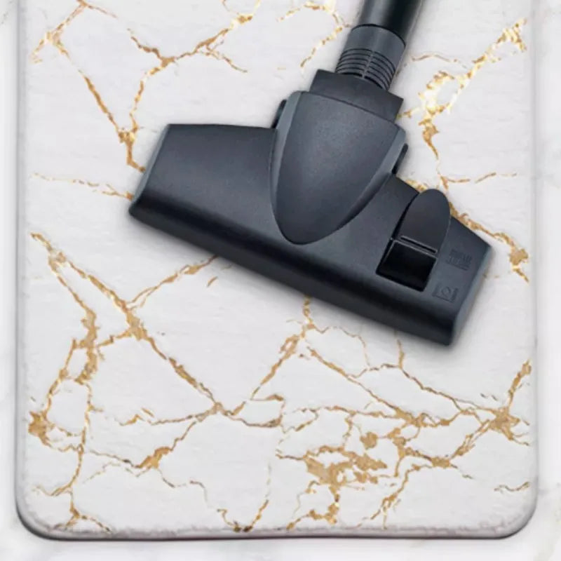 petit tapis de bain ultra moelleux en marbre gris