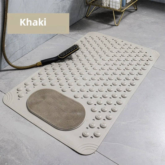 Tapis de bain antidérapant massage pour pied kaki