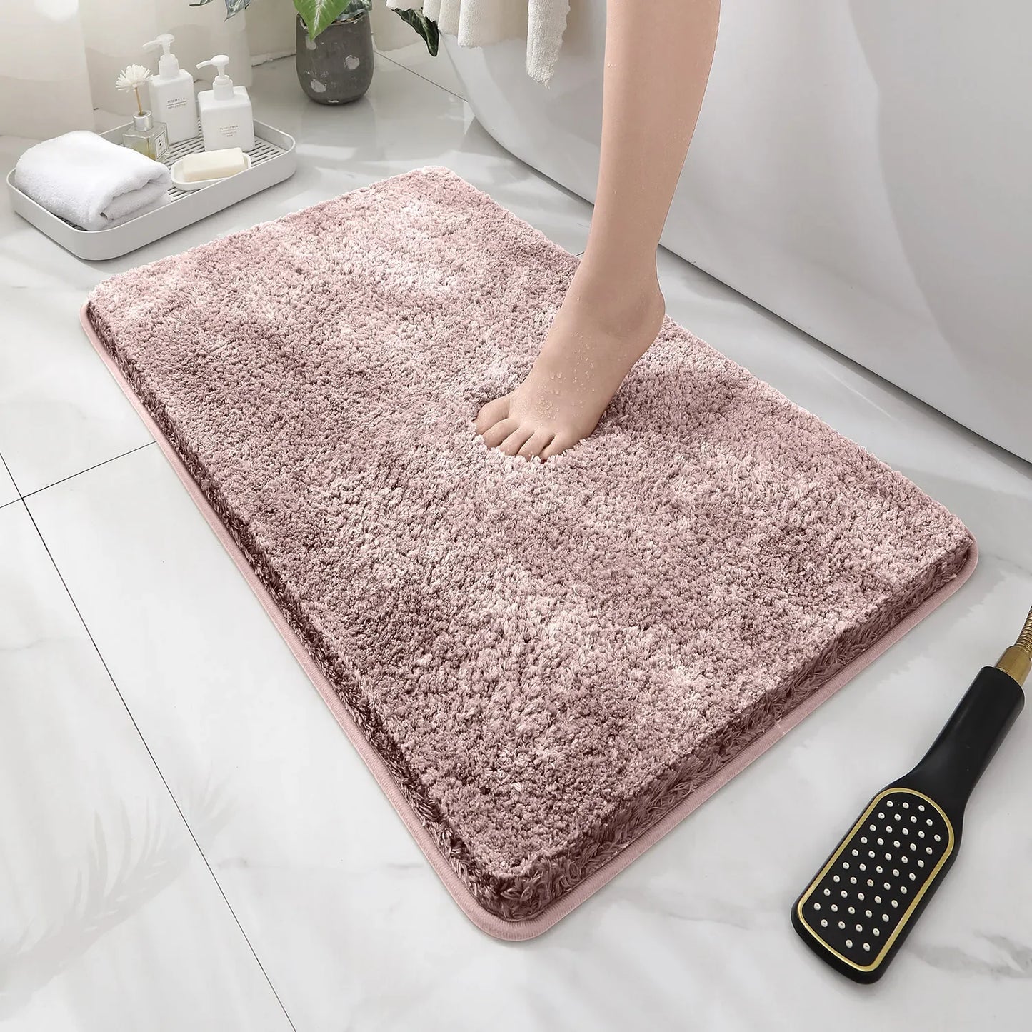 Tapis de baignoire rose