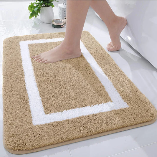 Tapis de bain absorbant beige