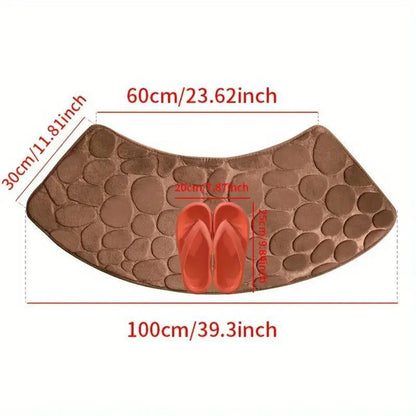 Tapis de bain incurvé en galet noir