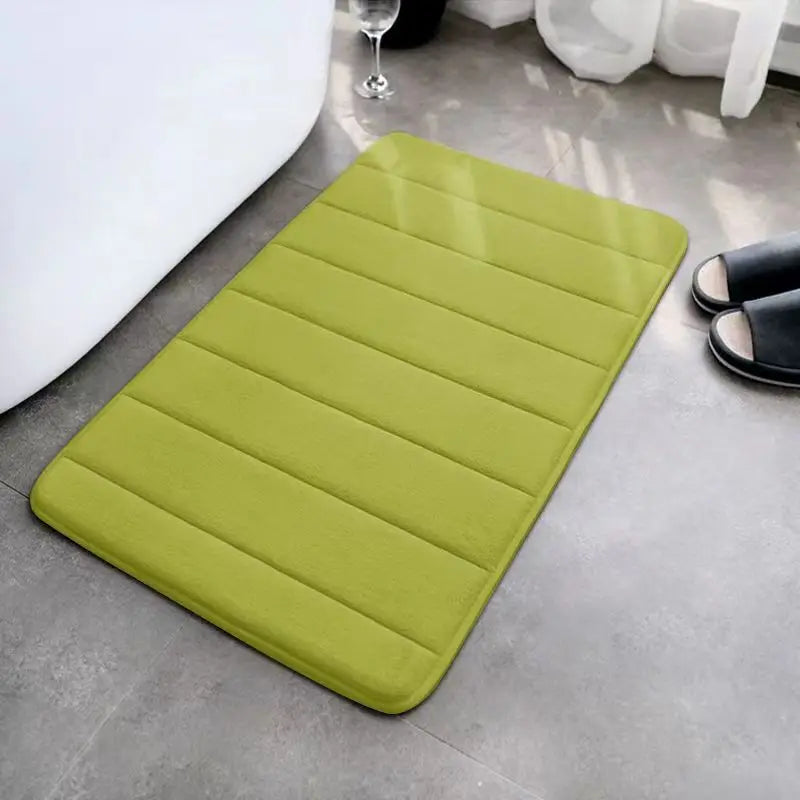 tapis de bain a rayure vert