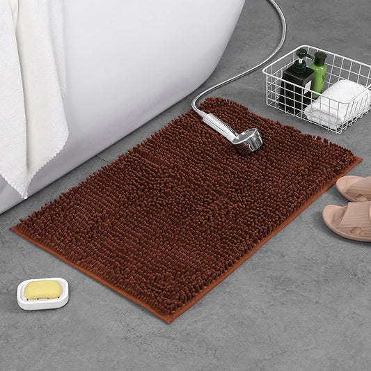 tapis de bain antidérapant marron