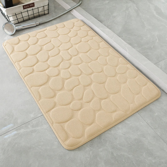 Tapis de bain en galet beige