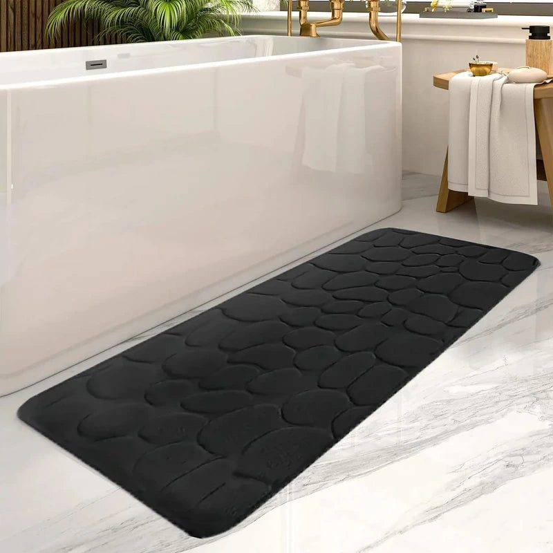 tapis de bain long en diatomite noir
