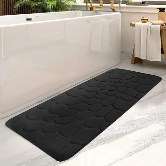 tapis de bain long en diatomite noir