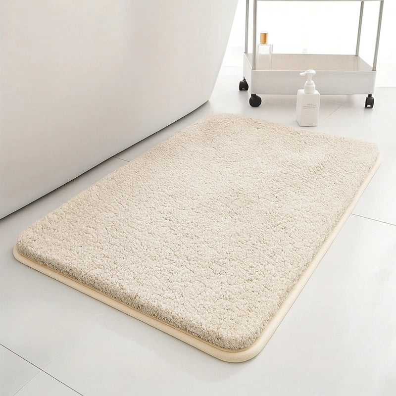 tapis absorbant pour salle de bain beige
