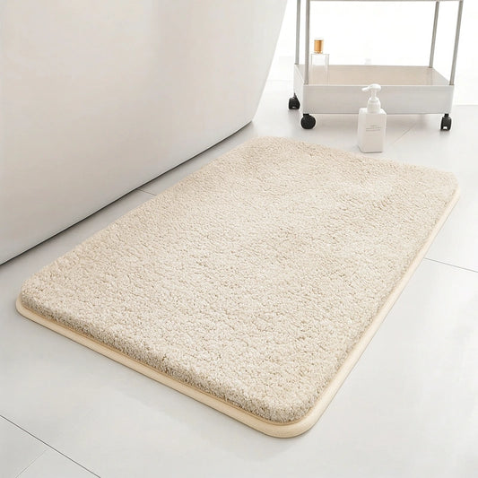 tapis absorbant pour salle de bain beige