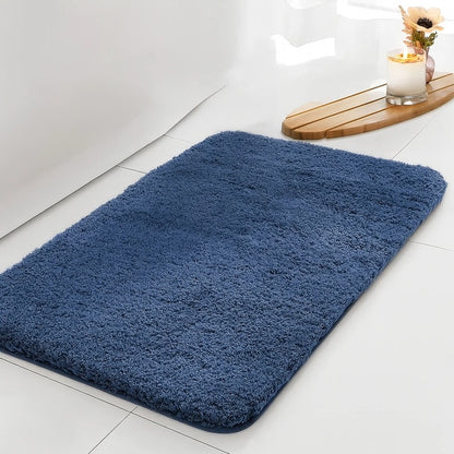 tapis absorbant pour salle de bain bleu