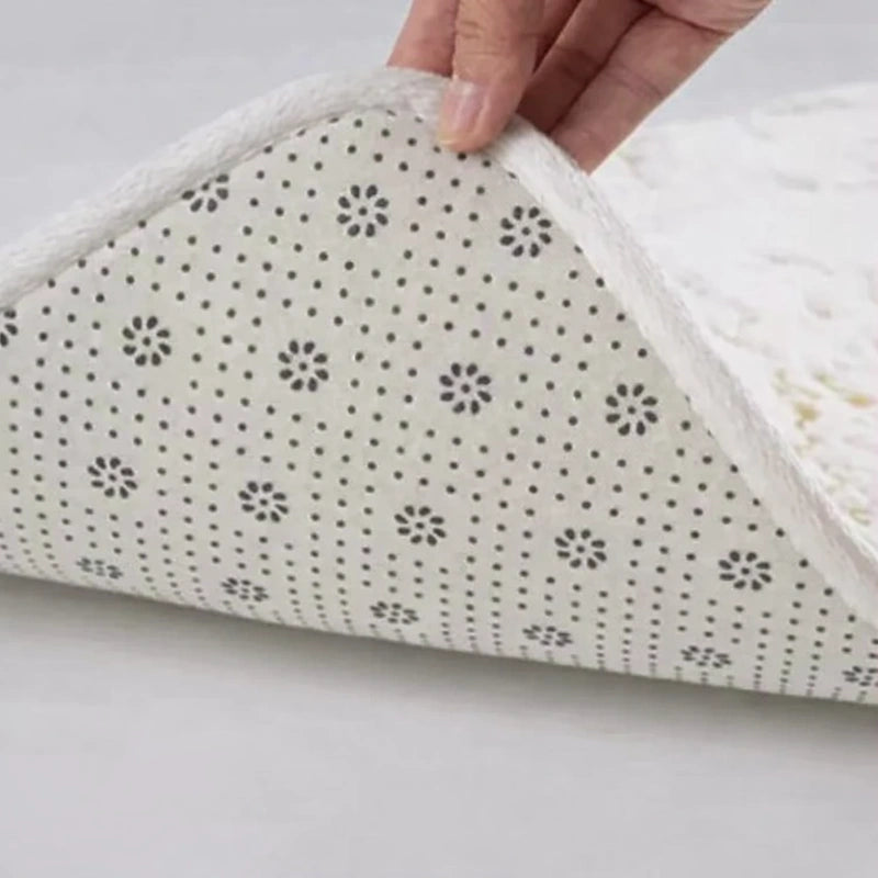 Petit tapis de bain ultra moelleux en marbre beige