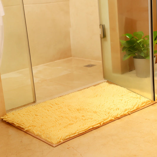 tapis de douche chenille jaune antiderapant