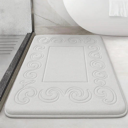 tapis absorbant salle de bain blanc