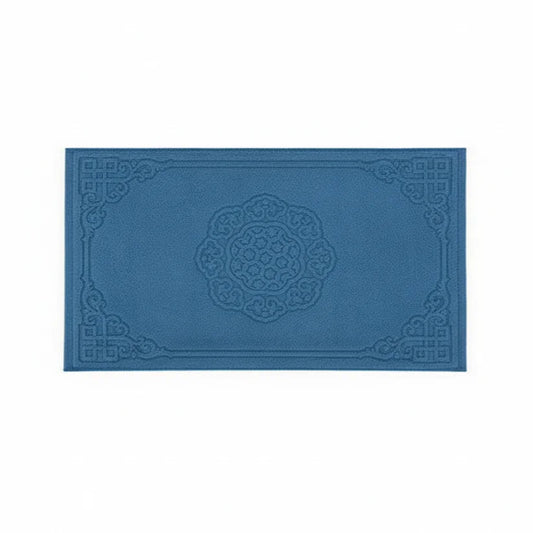 Tapis de bain en coton style contemporain bleu