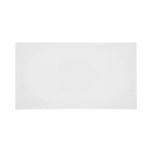 Tapis de bain en coton style contemporain blanc