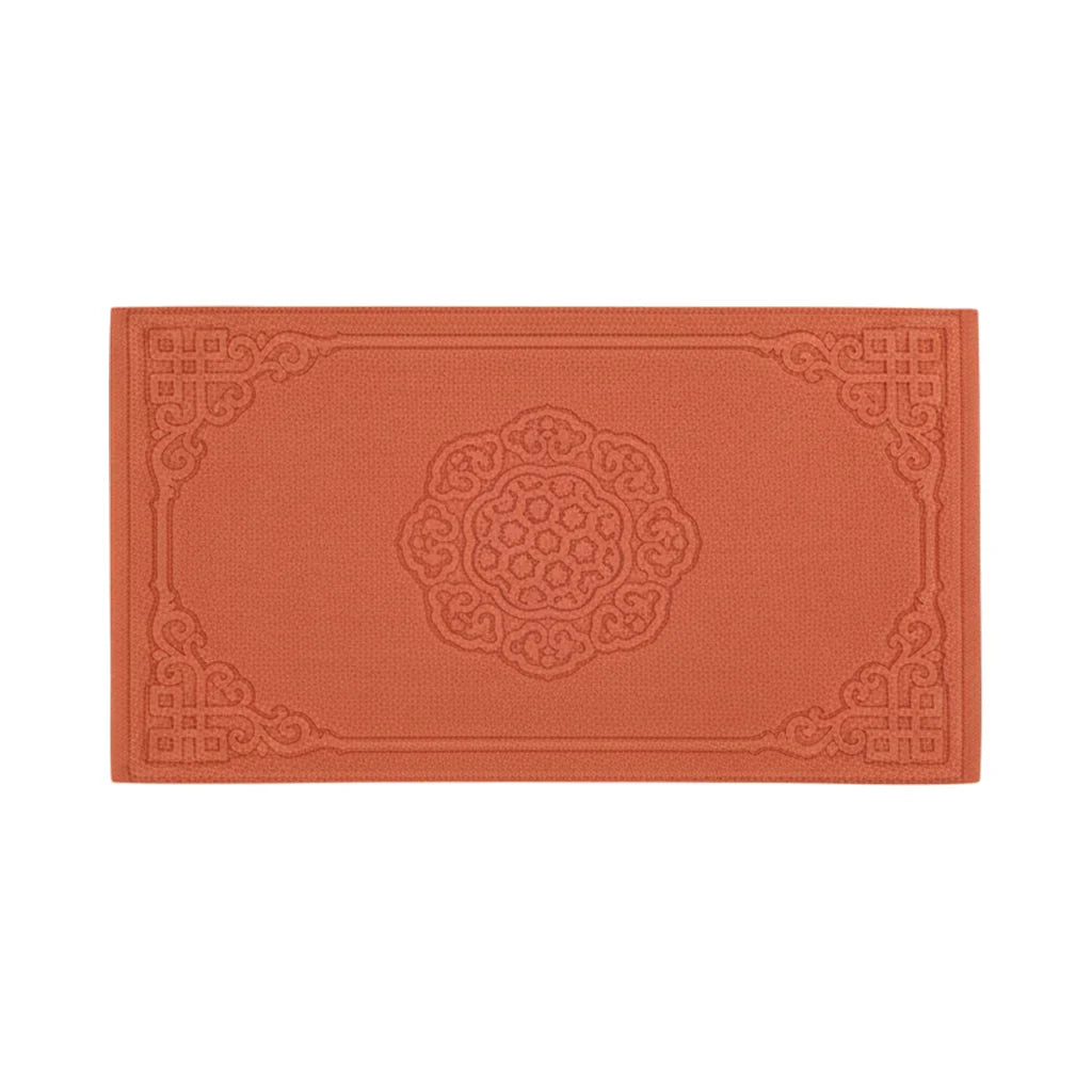 Tapis de bain en coton style contemporain orange