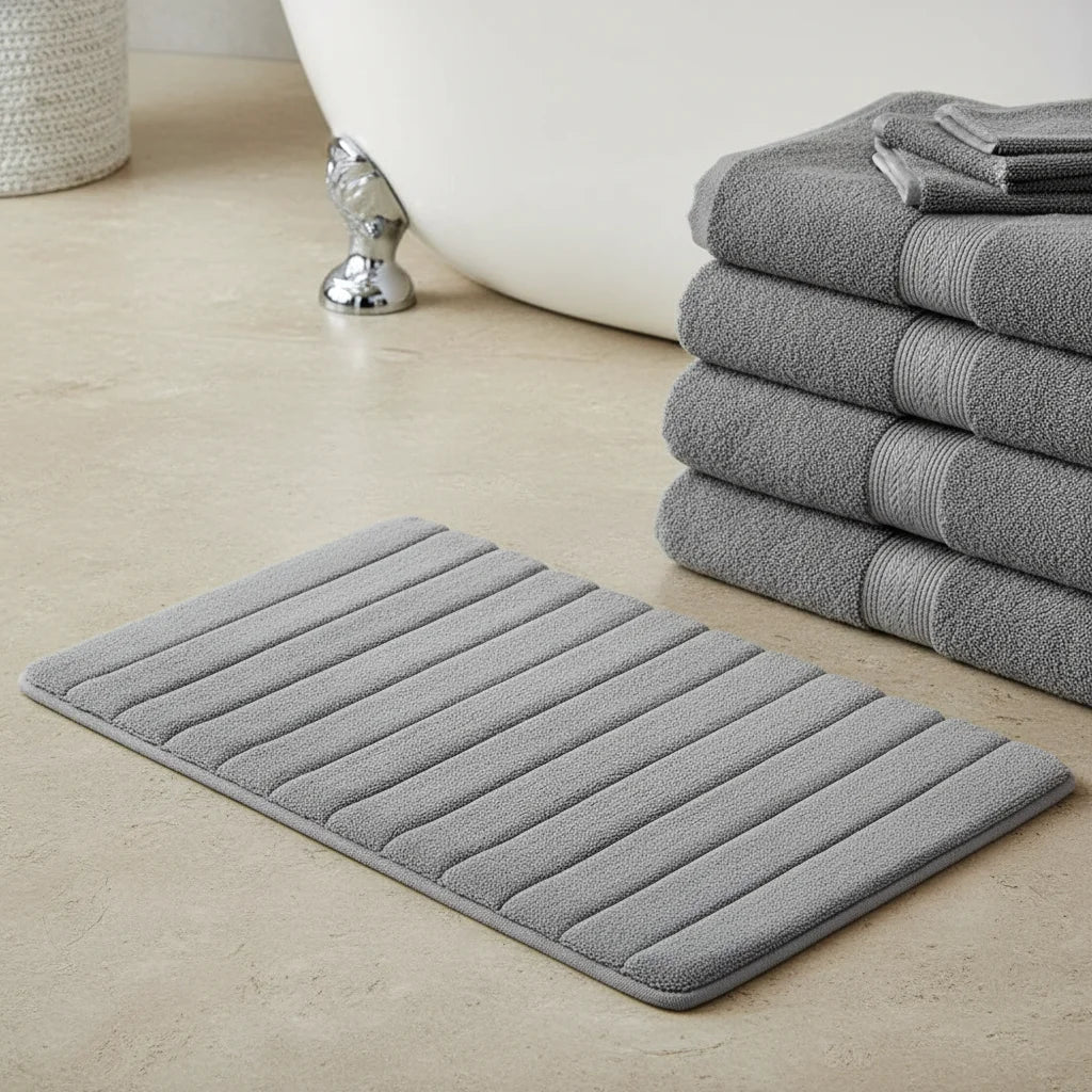 Tapis de bain gris perle