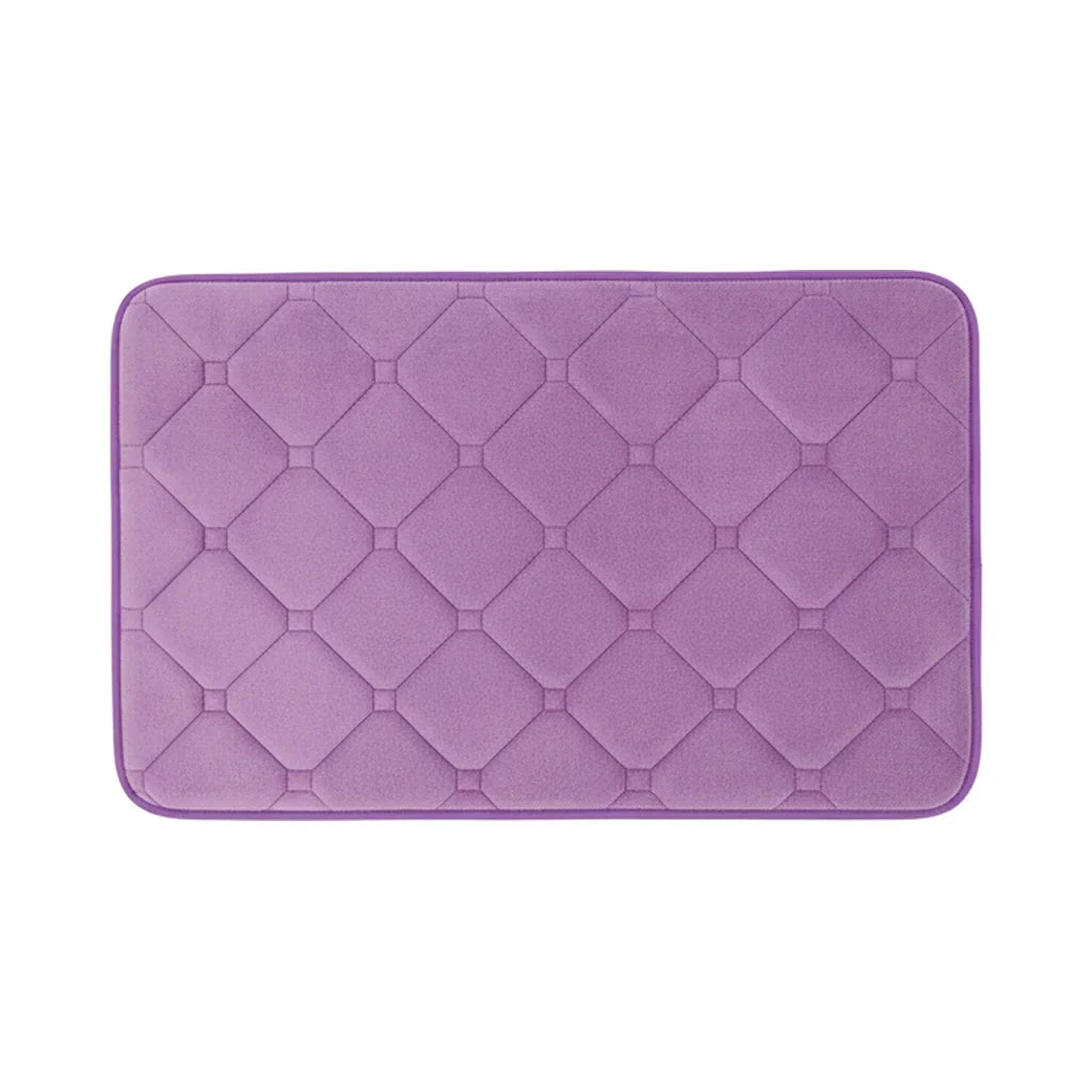 Tapis de bain à carreaux violet
