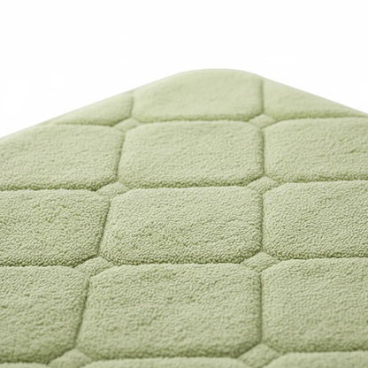 Tapis de bain à carreaux vert pistache